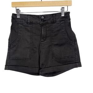 Sanctuary Denim Womens 26 Washed Black Gray Cuffed Jean Shorts Cotton Stretch